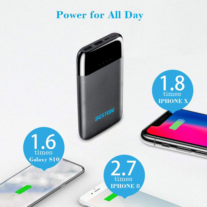 [Australia - AusPower] - BESTON Portable Charger, 8000mAh Slim Power Bank, Portable Battery Pack for iPhone, iPad, Android Phones, Tablets 