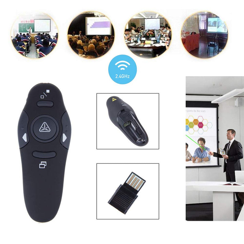 [Australia - AusPower] - Wireless Presenter, DDSKY 2.4GHz PPT Controller Presentation with Laser Pointer USB Mouse Clicker Flip Pen for Presentation Remote Slide Advancer 1-Pack 