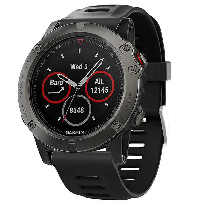 [Australia - AusPower] - ZSZCXD Band for Garmin Fenix 3 / Fenix 3 HR/Fenix 5X, Soft Silicone Wristband Replacement Watch Band for Garmin Fenix 3 / Fenix 3 HR/Fenix 5X Smart Watch Black 