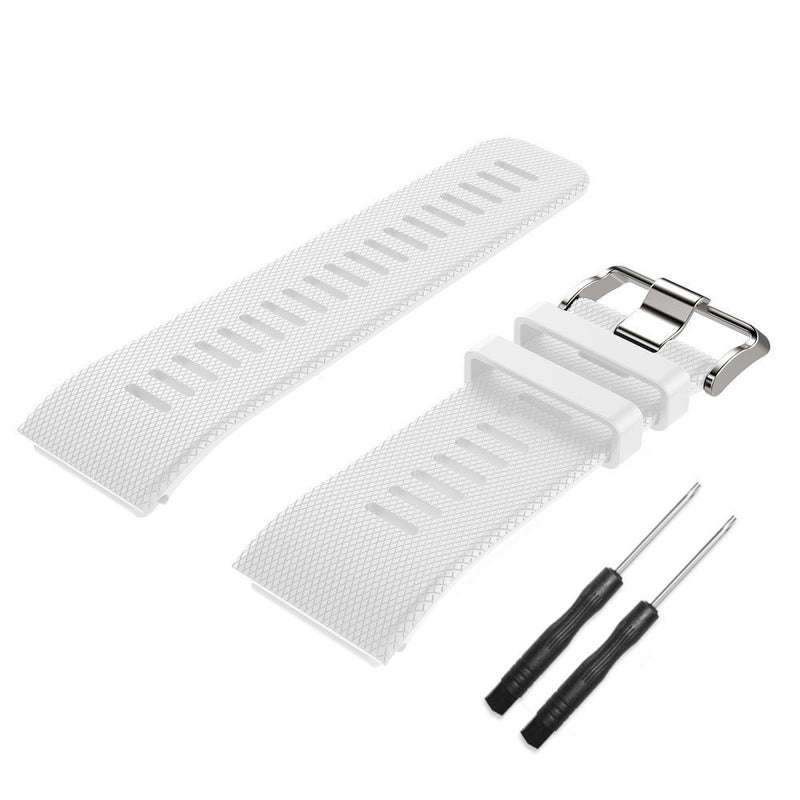[Australia - AusPower] - Bossblue Replacement Band for Garmin Vivoactive HR GPS Smart Watch, Silicone Replacement Fitness Bands Wristbands with Metal Clasps for Garmin vivoactive HR GPS Smart Watch white 