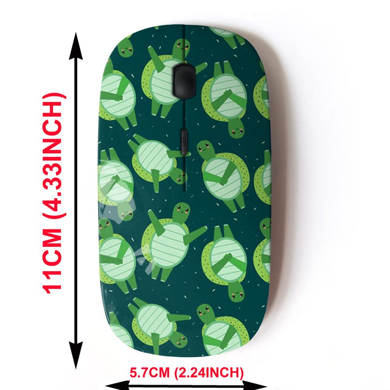 [Australia - AusPower] - 2.4G Wireless Mouse with Cute Pattern Design for All Laptops and Desktops with Nano Receiver - Turtles Backdrop Colorful 