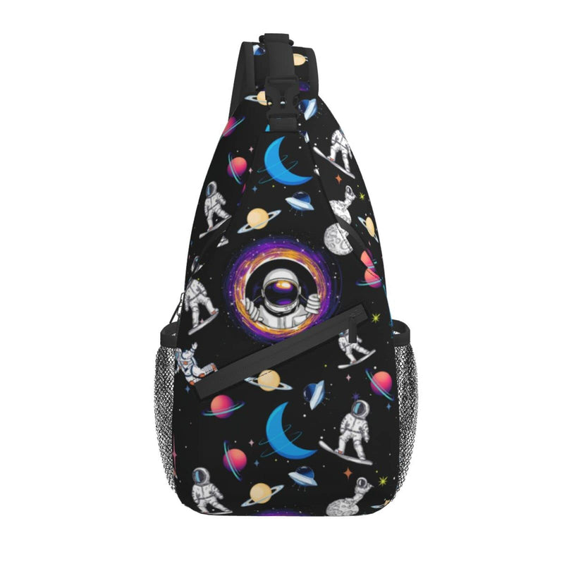 [Australia - AusPower] - Astronaut Sling Bag Crossbody Backpack Hiking Travel Daypack Chest Bag Lightweight Shoulder Bag For Women Men Astronaut One Size 