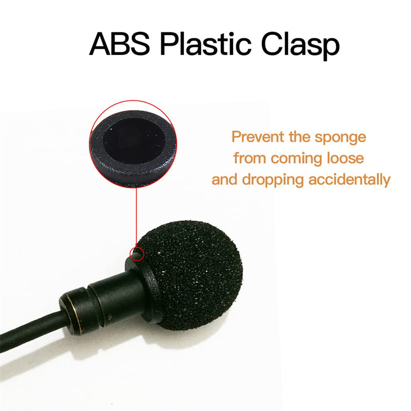 [Australia - AusPower] - Amykite 2pcs Microphone Windscreen Foam Cover Replacement Kit, ABS Plastic Holder for UWP D11 D21 DV1 Microphone (7mm) Black 