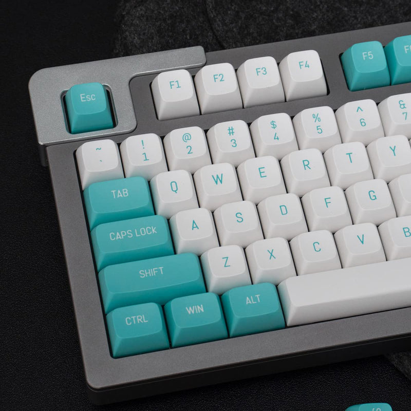 [Australia - AusPower] - Mintcaps White Green Keycaps 150 Keys Doubleshot MSA Profile Custom Keycaps for 61/64/68/84/87 Mechanical Gaming Keyboard Light Green 