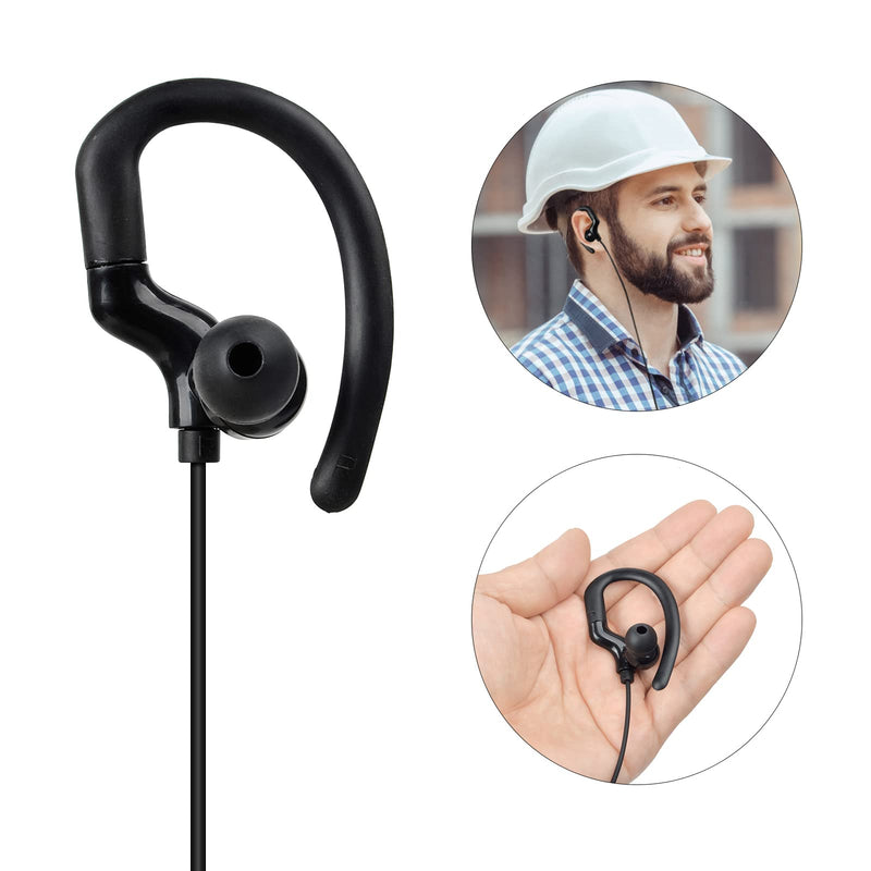 [Australia - AusPower] - HYSHIKRA G Shape Earpiece, Headset Coil Cable with PTT and Speaker Mic for BaoFeng UV-5R 5RA 5RB 5RC 5RD 5RE 5REPLUS 3R+ Kenwood Retevis Two Way Radio Accessories (Fit Right Ear Only) 