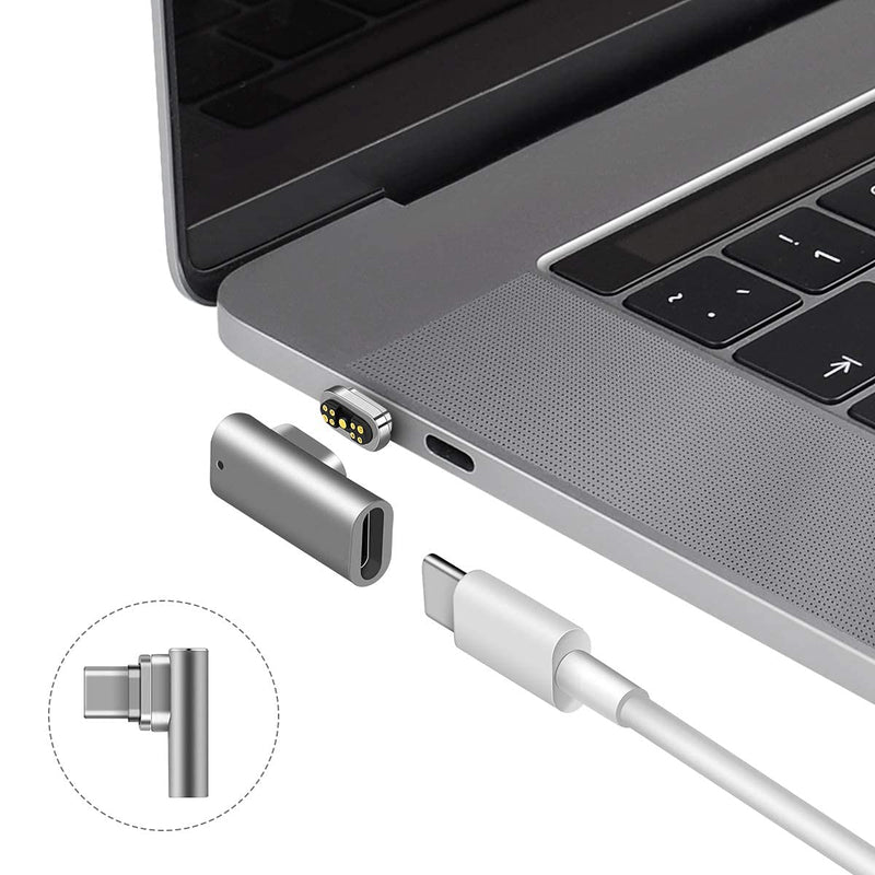 [Australia - AusPower] - Ansbell Magnetic USB C Adapter, 9Pins Magnetic Adapter Type C Connector Support Magnetic Charger 100W & 480Mb/s Data Transfer Compatible with 2021 MacBook Pro/Air and More USB Type C Devices 9PIN Gray 