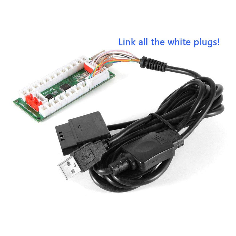 [Australia - AusPower] - SJ@JX Arcade Controller Zero Delay Encoder PCB Board Arcade DIY Kit Joystick Button 5V Power for PC Raspberry Pi Android PS2 PS3 Sanwa 