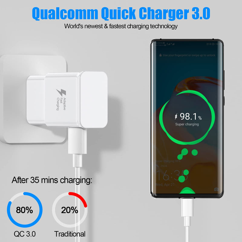[Australia - AusPower] - Samsung Charger Fast Charging USB Type C Cable 6ft for Android Samsung Galaxy S10/S10e/S10Plus/S9/S9Plus/S8/S8Plus/A51/A52/A53/Note20/Note10/Note9/Note8/S20/S20+/S21/S21+/S22Ultra/S23/S23Ultra/S23+ 