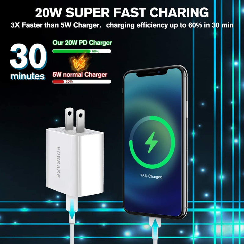 [Australia - AusPower] - Topkech USB C Charger, 20W PD Fast Charger Compatible with iPhone 12/11 /Pro Max, XS/XR/X, 8/7/6, Type C Wall Charger Power Adapter Plug Compatible with iPad Pro, AirPods Pro, Samsung Galaxy, Pixel 