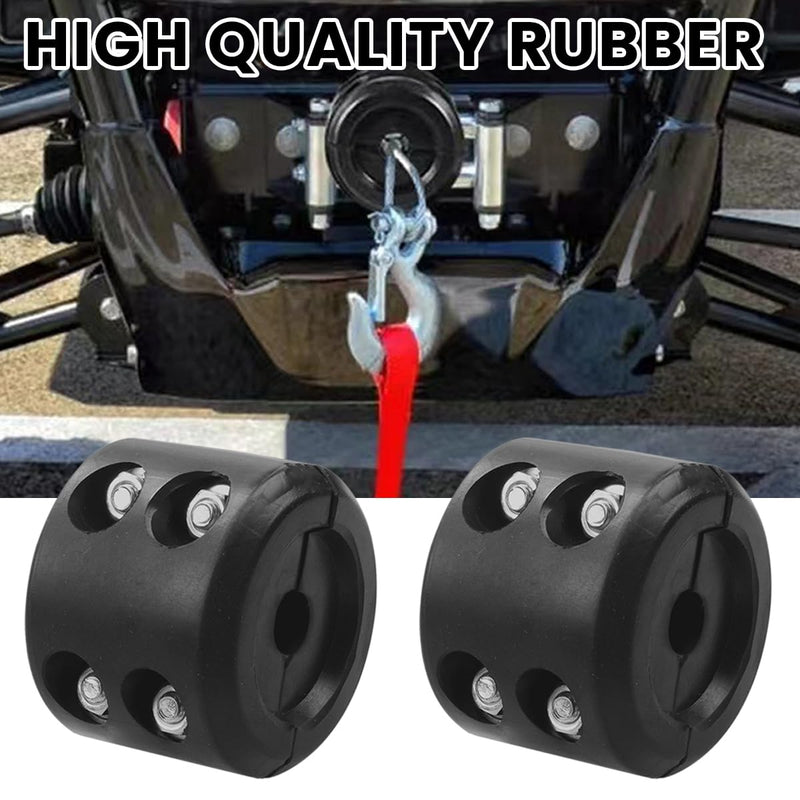 [Australia - AusPower] - Bittwee Car Rubber Winch Stopper for ATV UTV Truck, Cable Saver Hook Stopper Line for Synthetic Rope, Bump Shock Saver Dampener with Stainless Steel Screw and Nut, Quick Installation Tool (Black) Black 