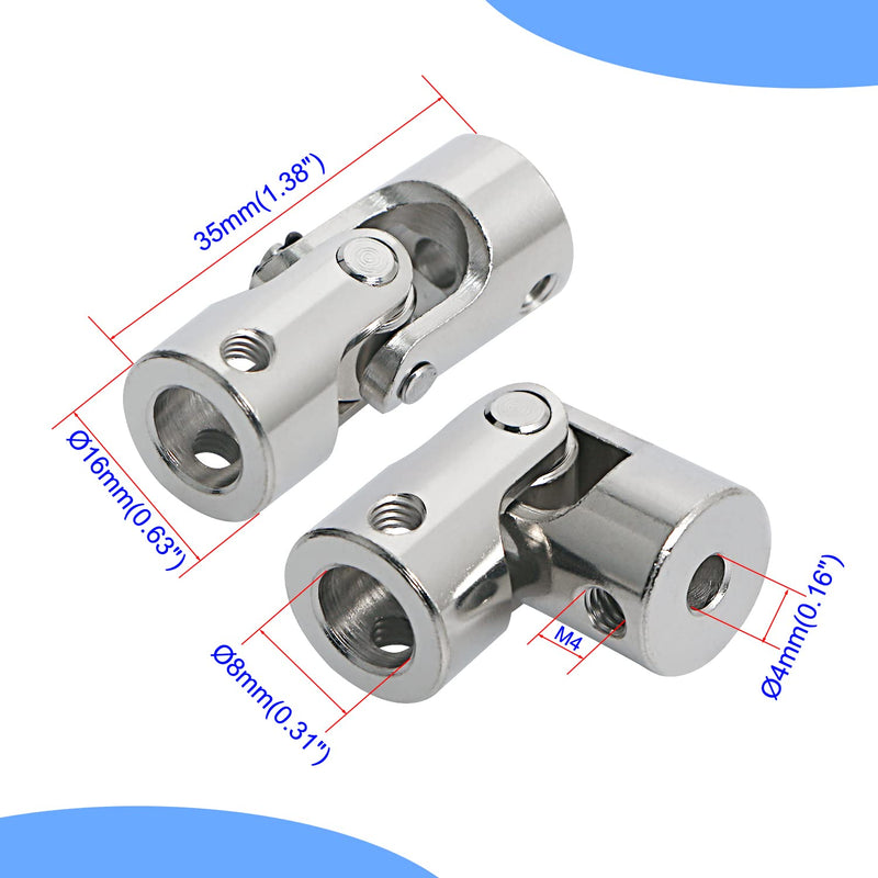 [Australia - AusPower] - Aopin 10mm to 10mm Rotatable Universal Joint Coupling Shaft Stepper Motor, Length 35mm / 1.38", Coupler Connector with Screw for 3D Printer, RC Robot, Car Boat Shaft, DIY Encoder, CNC Machine 10 to 10 