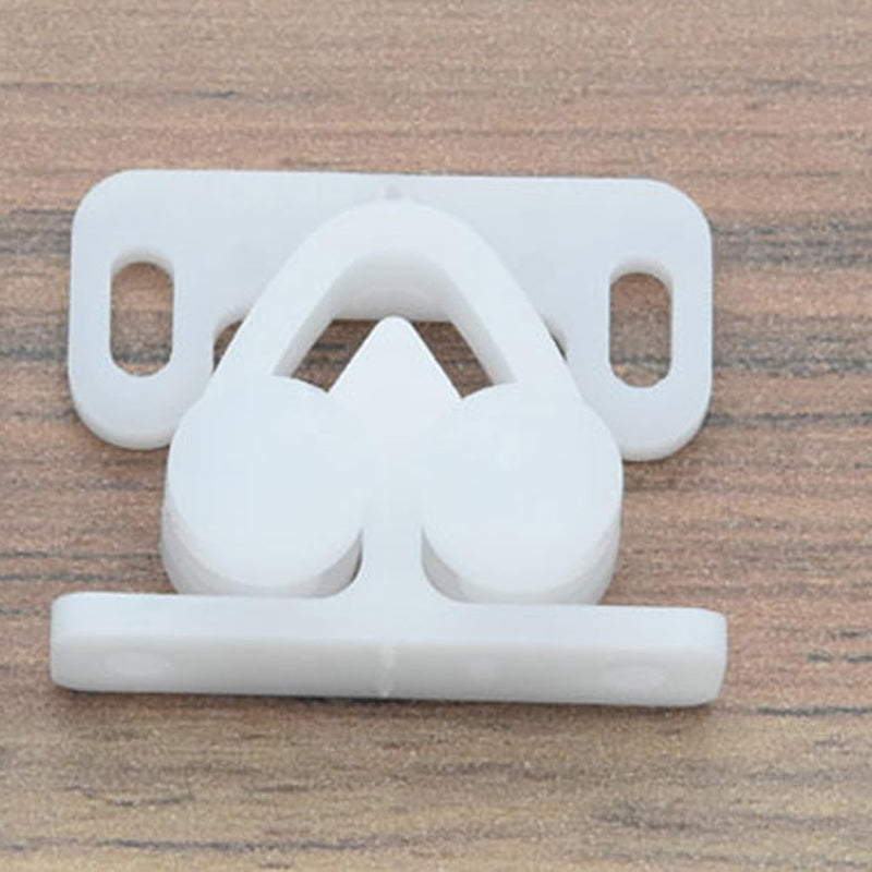 [Australia - AusPower] - 3Pcs White Marine Boat Ball Catch Door Cupboard Spring Back Plates Roller Latch Plastic Catches Cabinet Hardware 