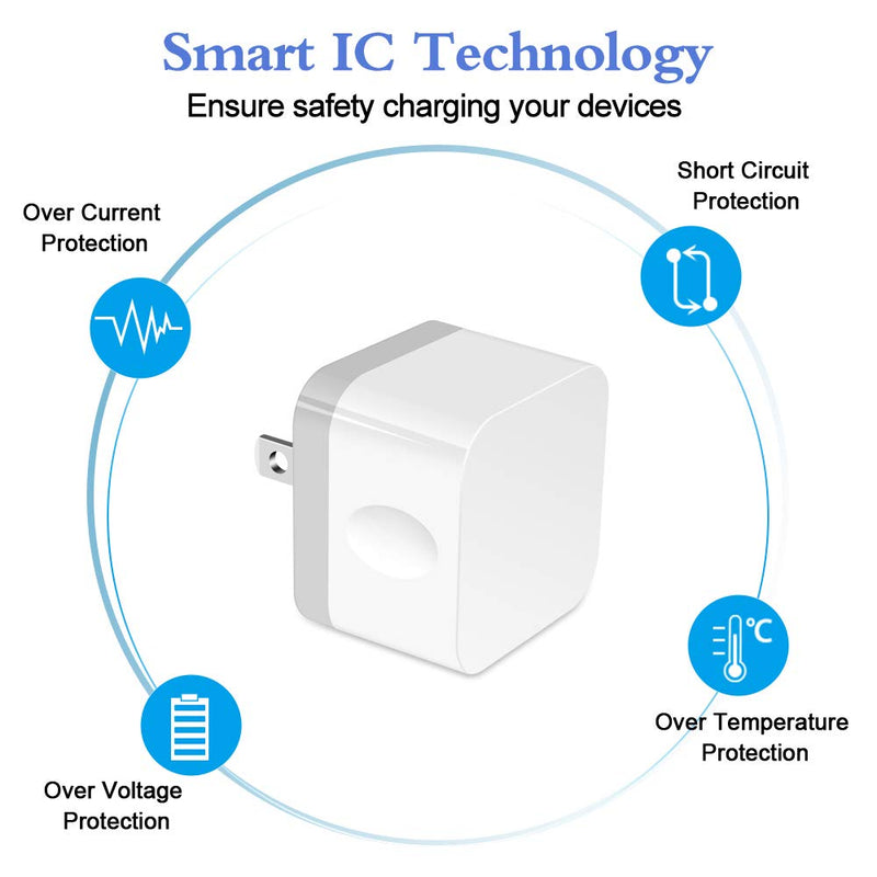 [Australia - AusPower] - USB Wall Charger, Hootek USB Plug 2Pack 2.4A Dual USB Wall Charger Adapter Charging Block Cube Box Compatible iPhone 13 12 11 Pro Max XS X 8 Plus,Samsung Galaxy S22 S21 S20 S10e S9 Note20 Ultra 5G,LG white 