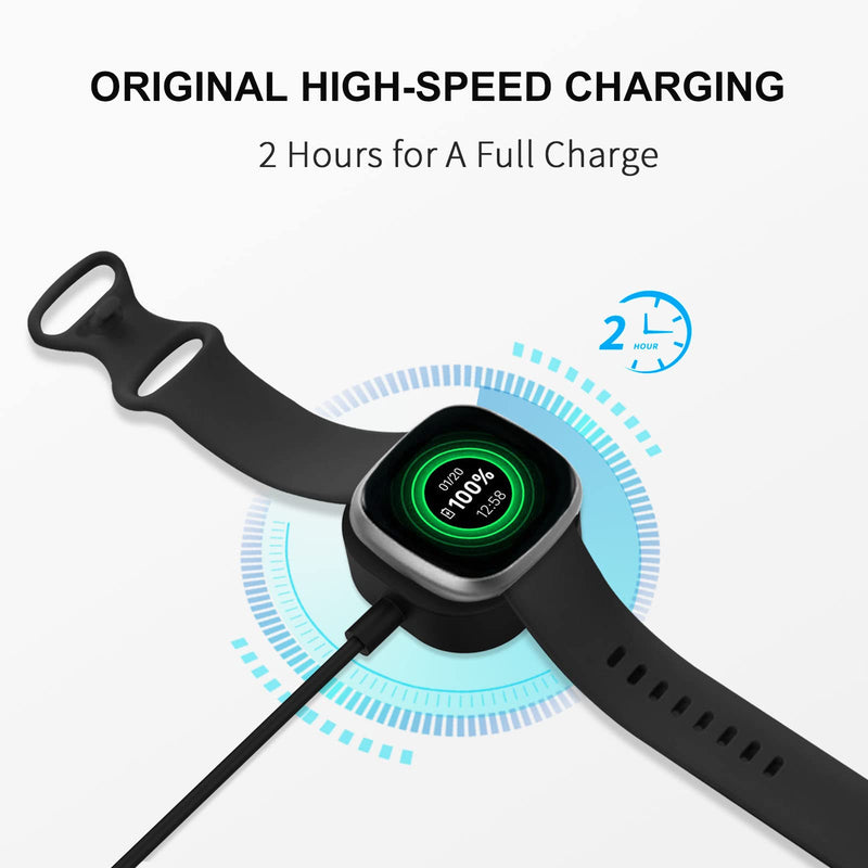 [Australia - AusPower] - 3.3Ft USB Charger Cable Compatible with Fitbit Sense Versa 3 Charger Smartwatch Magnetic Charging Power Cable 