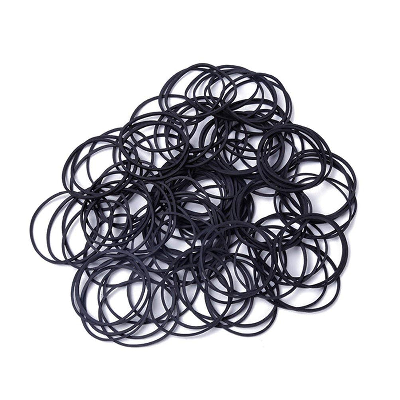 [Australia - AusPower] - AMUU Rubber Bands 300pcs Black Small Rubber Bands for Office School Home size16 Elastic Hair Band 