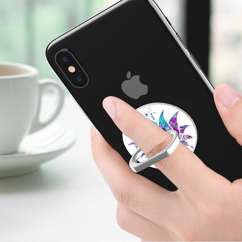 [Australia - AusPower] - BYBART Phone Ring Holder, 2PCS Metal 360° Rotation Phone Grip Kickstand Universal Finger Ring Stand Compatible with All Smartphone Tablet - Purple Lotus Flower 8 
