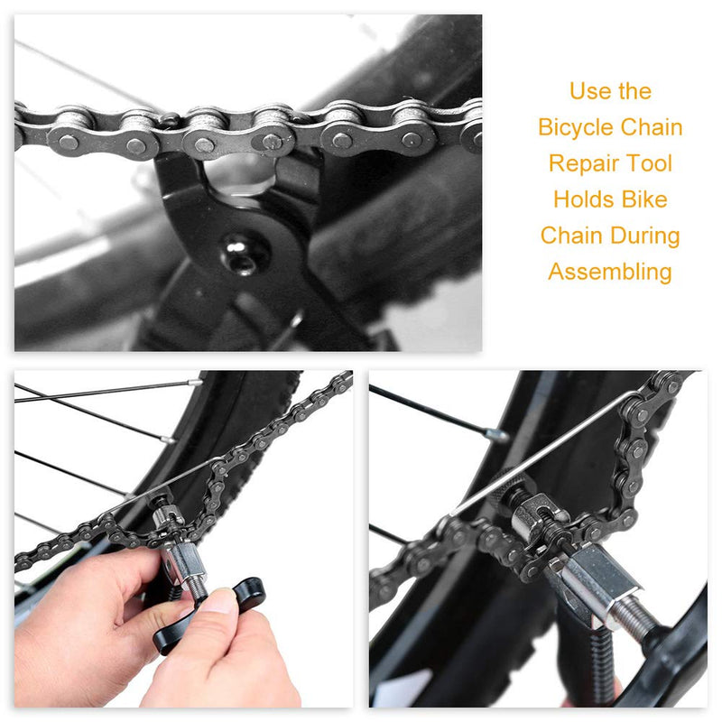 [Australia - AusPower] - WOTOW Bike Chain Repair Tool Kit Set, Cycling Bicycle Chain Breaker Splitter Cutter & Wear Indicator Checker & Master Link Pliers Remover & Reusable Missing Connector for 6/7/8/9/10 Speed Chain 