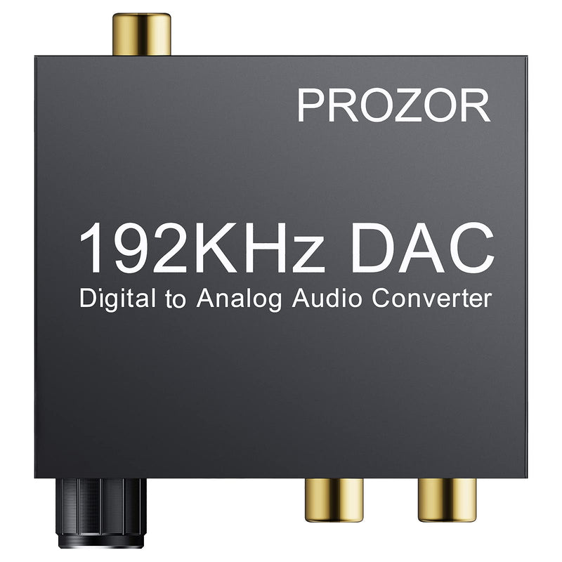 [Australia - AusPower] - PROZOR 192KHz Digital to Analog Audio Converter - Upgrade Volume Adjustable Optical to RCA Converter with Optical & USB Power Cable, Digital DAC Converter SPDIF TOSLINK to Stereo L/R & 3.5mm Jack 