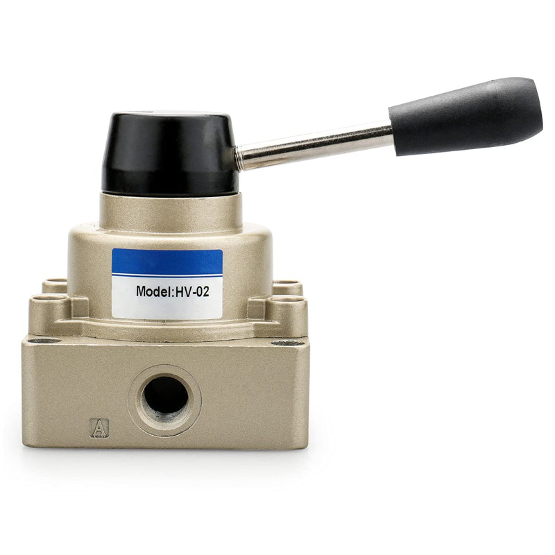 [Australia - AusPower] - Baomain Rotary lever hand valve HV-02 PT1/4 Air Flow Control 3 Position 4 Way 