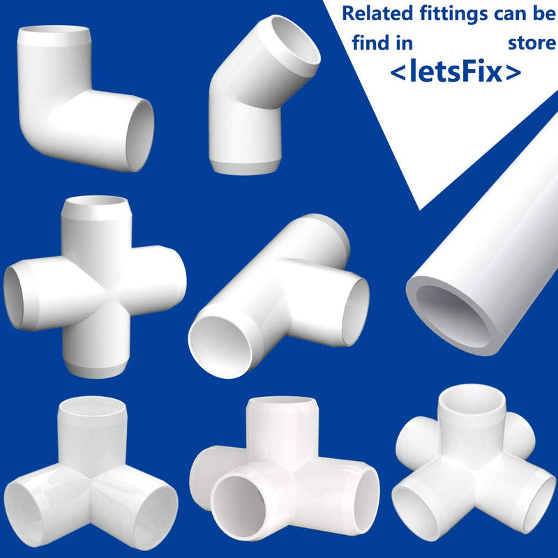[Australia - AusPower] - letsFix 1" 3way PVC Elbow Fittings for SCH40 1" PVC Pipe - Build Heavy Duty DIY PVC Furniture and Plumbing Projects Available, White [Pack of 8] 3-Way 