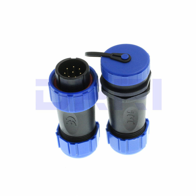 [Australia - AusPower] - DRRI SP21 8pole Pair in-line Waterproof Circular Aviation Cable Connector IP68 Solder Plug & Socket (8pole) 