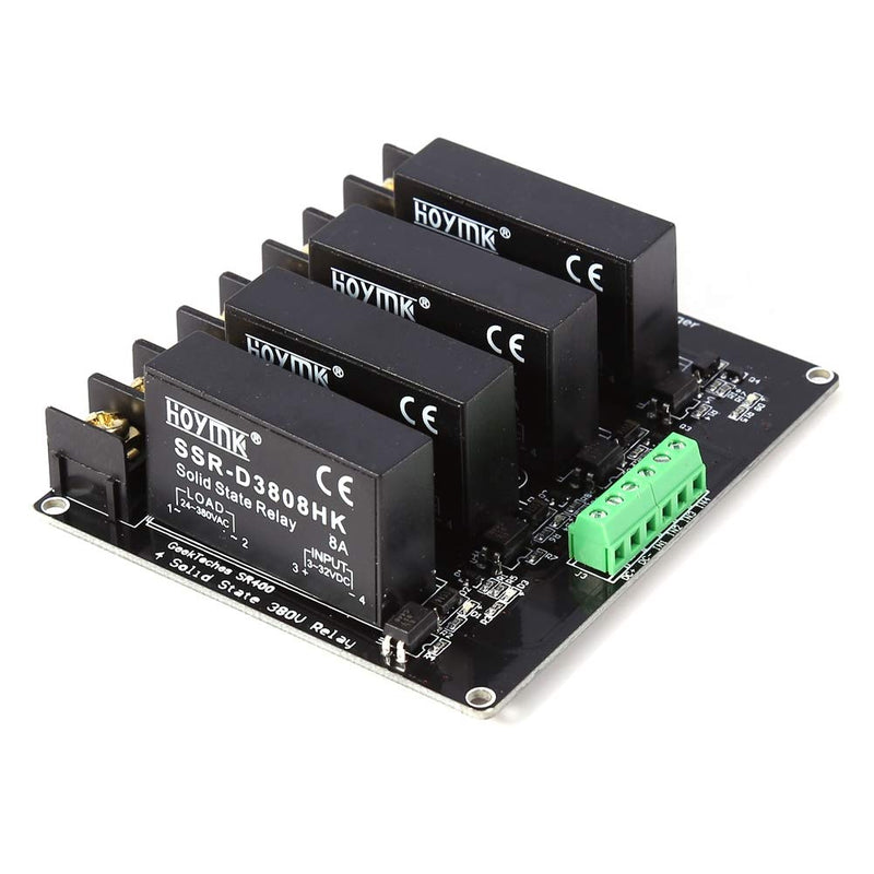 [Australia - AusPower] - 4 Channels Solid State Relay Module High Voltage Level Trigger High Safety Solid State Relay Switch Controller Mini 380V 8A SSR Stable for Industrial Controls 