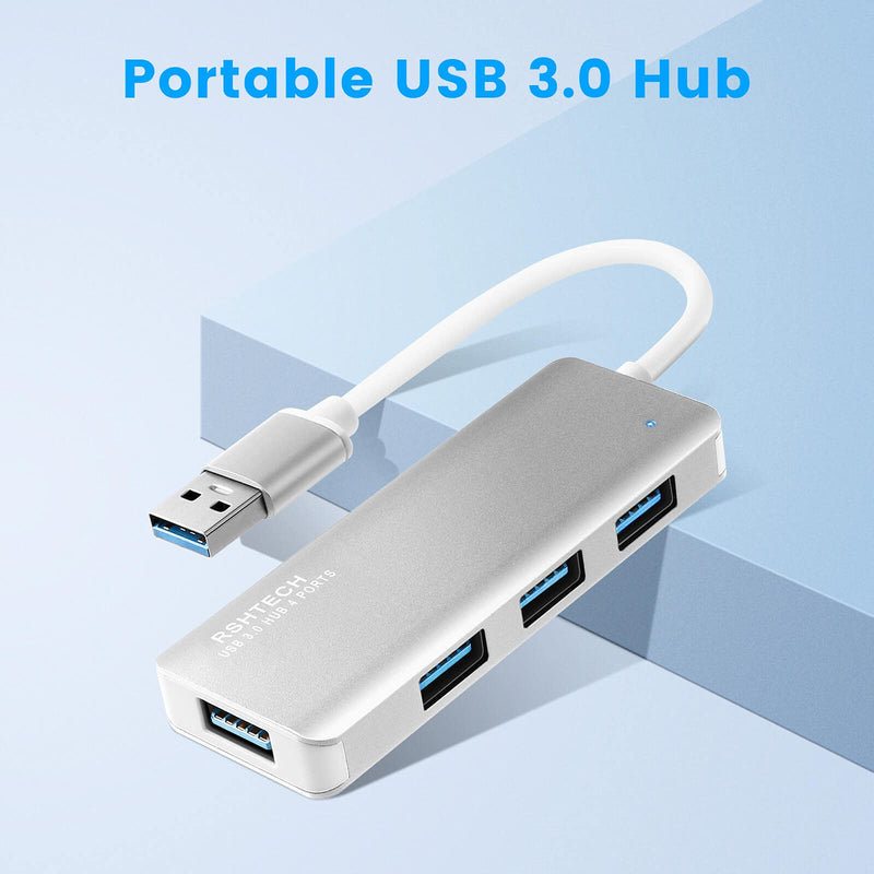 [Australia - AusPower] - RSHTECH Aluminum Dual Bay Hard Drive Dock+Aluminum 4 Port Ultra Slim USB 3.0 Data Hub 