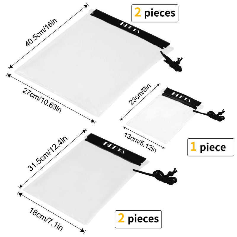 [Australia - AusPower] - HEETA 5-Pack Clear Waterproof Dry Bag, Water Tight Cases Pouch Dry Bags for Camera Mobile Phone Maps, Kayaking Boating Document Holder 