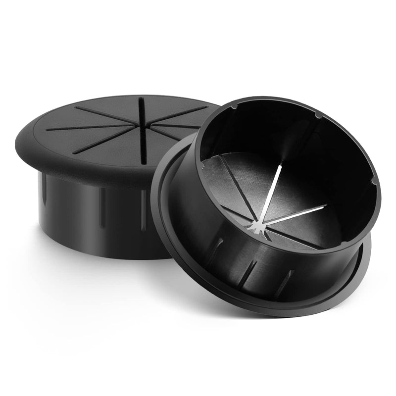 [Australia - AusPower] - HYCC 5 Pack 2 Inch Flexible Desk Grommet,Organize Wires and Cables on Office Equipment, Computer Components, Entertainment Systems Effectively - Color: Black 2 Inch-Black 