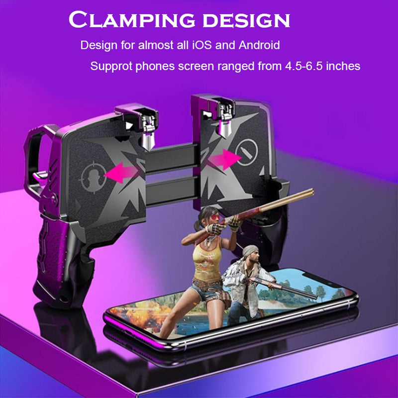 [Australia - AusPower] - GOFOYO K21 Mobile Game Controller for PUBG/Call of Duty/Fortnite,aim Trigger Fire Buttons L1R1 Shooter Sensitive Joystick,Gamepad for 4.7-6.5 inch iPhone & Android Phone 