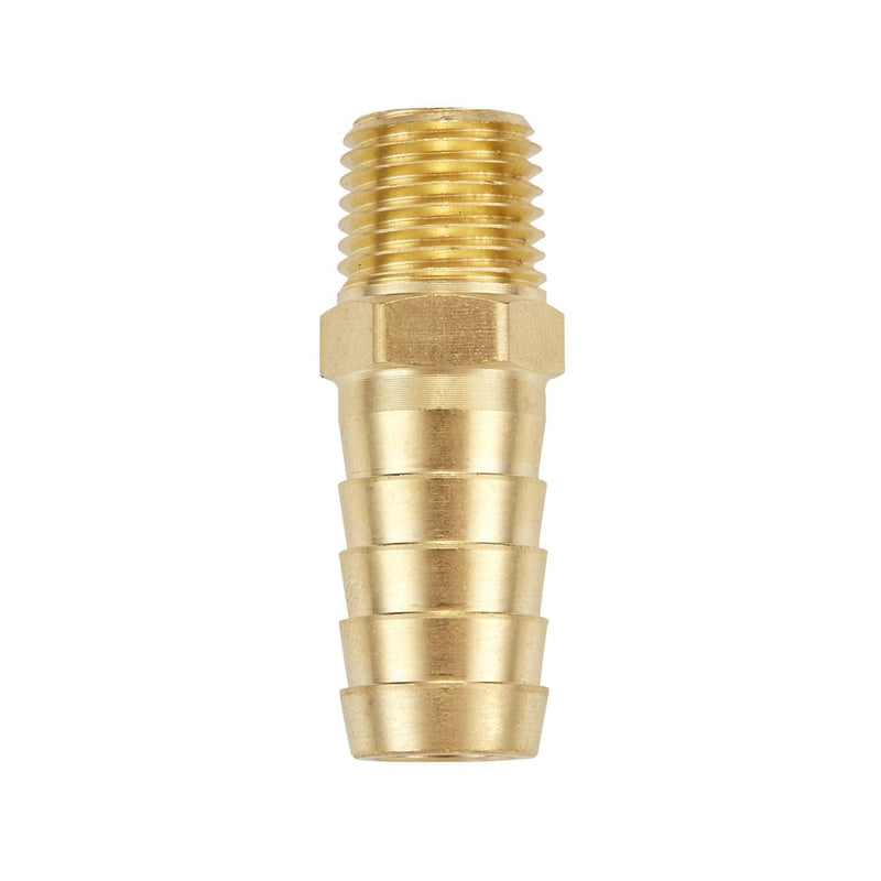 [Australia - AusPower] - Litorange 4 PCS Solid Brass Pipe Fitting and Air Hose End Fitings 1/2" Barb x 1/4" NPT Male Thread Pipe Adapter 