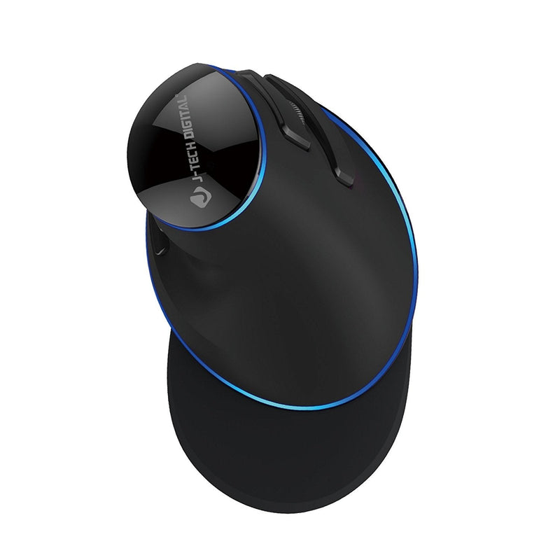 [Australia - AusPower] - J-Tech Digital Wired Ergonomic Vertical USB Mouse with Adjustable Sensitivity (600/1000/1600 DPI), Scroll Endurance, Removable Palm Rest & Thumb Buttons [V628] 