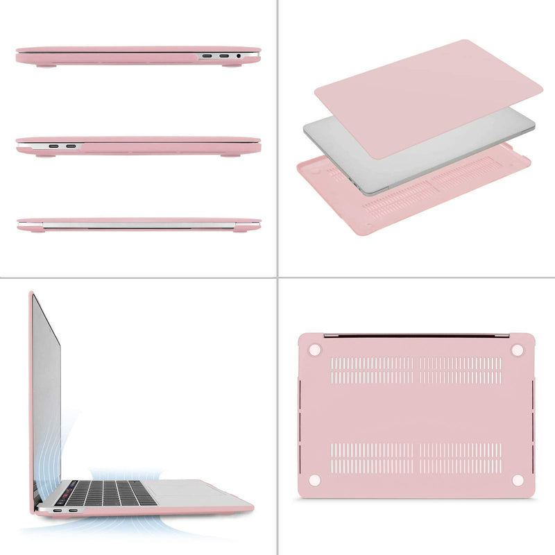 [Australia - AusPower] - MOSISO Compatible with MacBook Pro 13 inch Case 2020-2016 Release A2338 M1 A2289 A2251 A2159 A1989 A1706 A1708, Plastic Hard Shell Case&Keyboard Cover Skin&Screen Protector&Storage Bag, Rose Quartz 