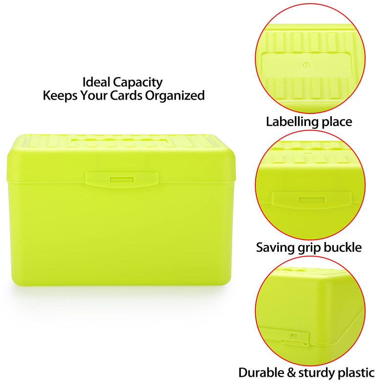 [Australia - AusPower] - BTSKY 6 Pack 3 x 5 inch Index Card Box - Index Card Holder Notecard Box Recipe Card Box Plastic Storage Organizer for Filling Index Cards , Note cards , Flashcards, Recipes and Addresses(Yellow) Yellow 