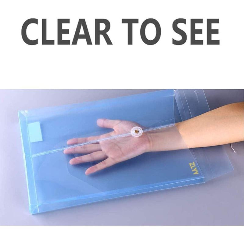 [Australia - AusPower] - 10 Pack Clear Blue Plastic Poly String Envelope with Expandable Gusset, for US Letter/ A4 Size Envelopes with Button String Snap Closure, 1.2 inch Gusset Top Opening(Green) Green 