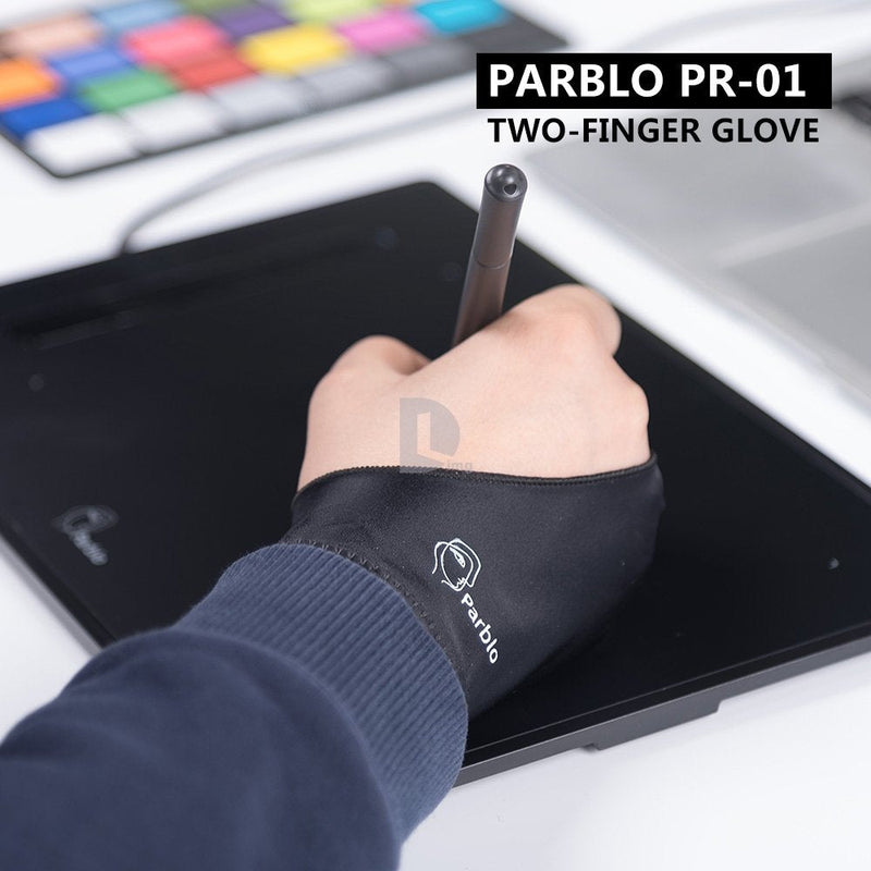 [Australia - AusPower] - Parblo PR-01 Two-Finger Glove for Graphics Drawing Tablet Light Box Tracing Light Pad 1 Pack 