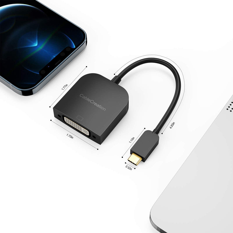 [Australia - AusPower] - USB C to DVI Adapter 1080P@60Hz, CableCreation USB-C to DVI-D Cable Adapter Compatible with MacBook Pro/Air 2020 2019, iPad Pro 2020/2018, Surface Book 2, XPS 15 13, Galaxy S20 S10 