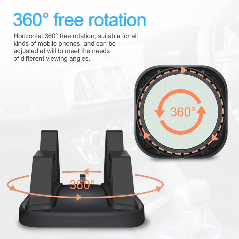[Australia - AusPower] - Car Phone Holder, 360°Rotatable Silicone Phone Mount for Car Dashboard with Cable Slot, Compatible with iPhone 13/12 Pro, Pro Max, XS, XR, Samsung, Andriod and More Devices 