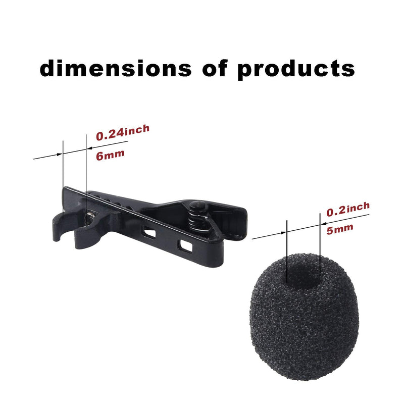 [Australia - AusPower] - 12Pcs Lavalier Microphone Clip Metal Tie Clips with 12Pcs Foam Windscreen Cover, Lapel Microphone Replacement Kit 