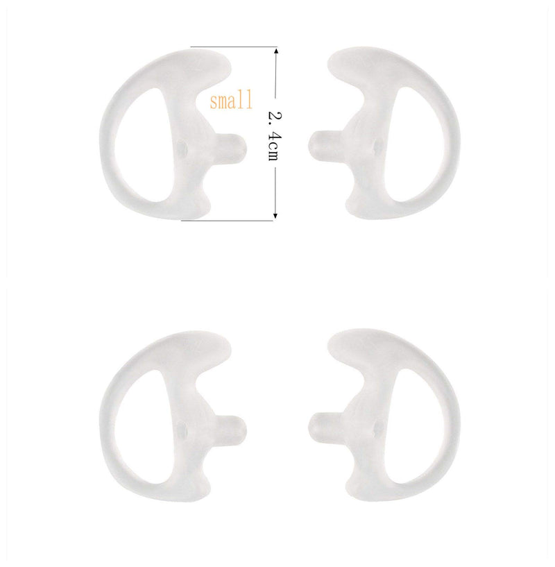 [Australia - AusPower] - Yolipar Replacement Soft Silicone Eardud Earmold for Walkie Talkie Audio kit Air Acoustic Tube Earpiece Headset (White, Medium(2 Pairs)) White Medium(2 pairs) 