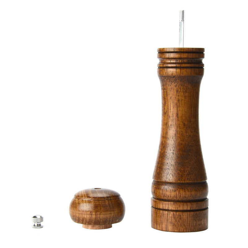 [Australia - AusPower] - Wooden Pepper Mill Kit Wood Manual mills Solid With Strong Adjustable Ceramic Grinder 8 " B 1 Wooden Pepper Mill 