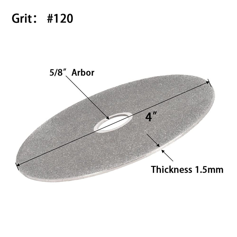 [Australia - AusPower] - SCOTTCHEN Diamond Flat Lap Wheel 4" x 5/8" Arbor Grinding Sanding Disc Lapping Polishing Disc-120 Grit 120grit 