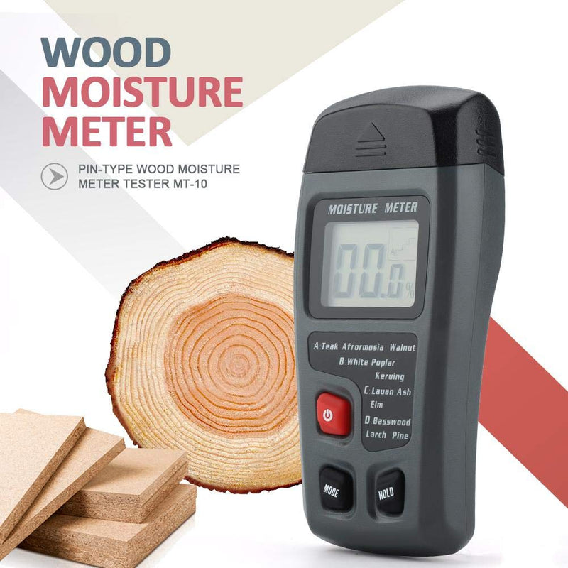 [Australia - AusPower] - Wood Moisture Meter Two Pins Digital Dampness Meter Humidity Tester Timber Damp Water Leak Detector for Wood Firewood Walls Paper Floor (No Batteries Included) 