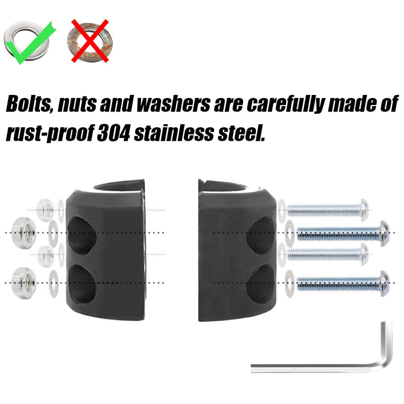[Australia - AusPower] - Bittwee Car Rubber Winch Stopper for ATV UTV Truck, Cable Saver Hook Stopper Line for Synthetic Rope, Bump Shock Saver Dampener with Stainless Steel Screw and Nut, Quick Installation Tool (Black) Black 