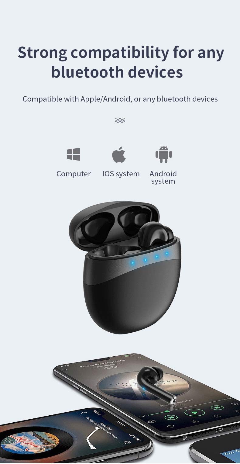 [Australia - AusPower] - GZkeji M19 Non-Loss Noise-Cancelling Smart Ai Voice Assistant Super Long-Lasting Wireless Headphones in-Ear Wireless Bluetooth 5.0 Waterproof Headphones 