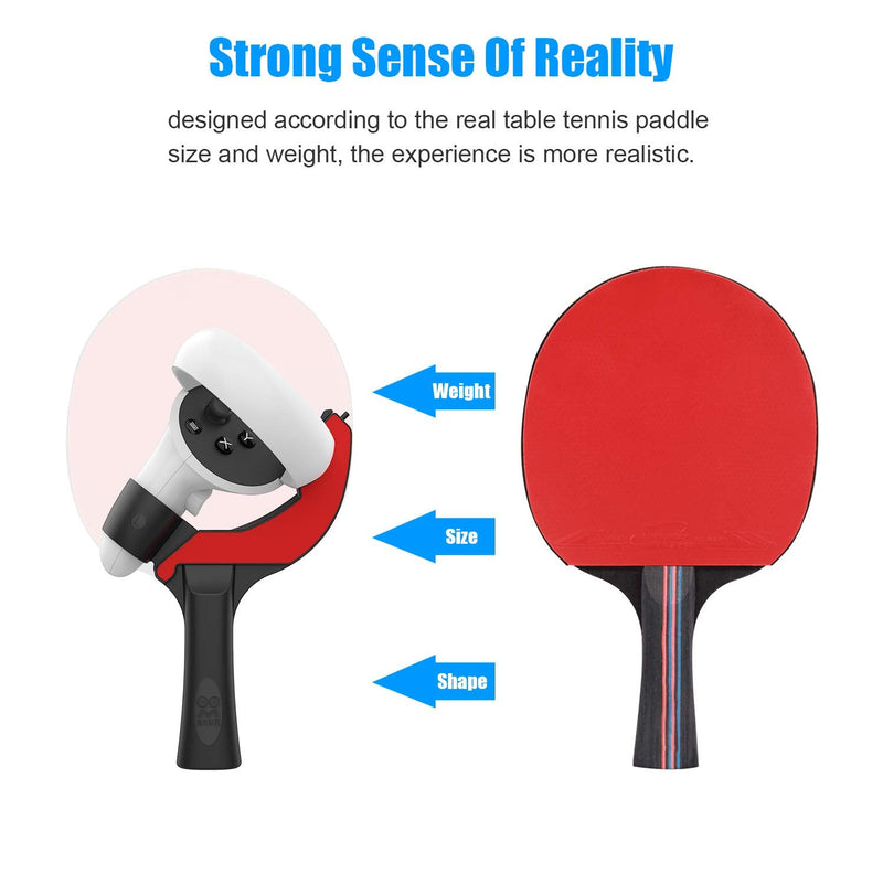 [Australia - AusPower] - AMVR Table Tennis Paddle Grip Handle for Meta/Oculus Quest 2 Touch Controllers Playing Eleven Table Tennis VR Game 