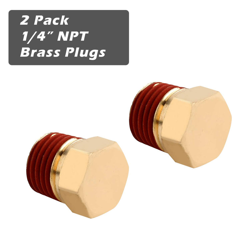 [Australia - AusPower] - Hromee 5 Piece 1/4 Inch Compressor Air Tank Port Fittings Drain Valve Kit with Solid Brass Hex Head Plugs Winged Style and Twist Style Petcock 140 PSI Safety Valve 