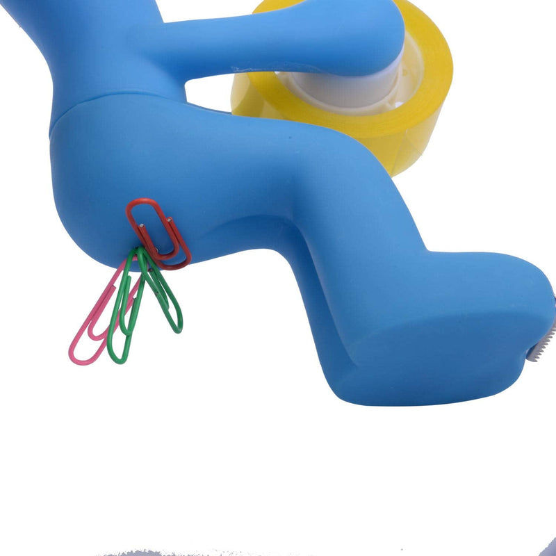 [Australia - AusPower] - Funny Office Gift - The Butt Station Desk Accessory Tape Dispenser, Paper Clip, Sticky Notes & Pen Holder, Gag Gift for Coworker (Blue) 