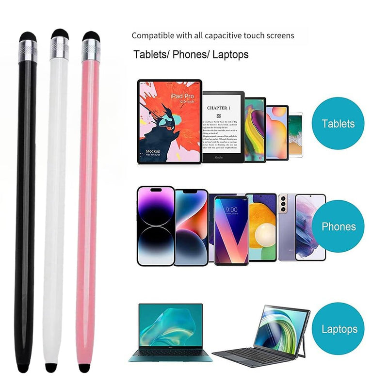 [Australia - AusPower] - Stylus Pen for Touch Screen(5pcs),High Precision Nib Writing and Drawing Stylus Capacitance Pen,10 Replaceable Tips Touch Pens for iPad iPhone Tablet and All Universal Touch Screen Devices Black/white/pink/purple/blue 