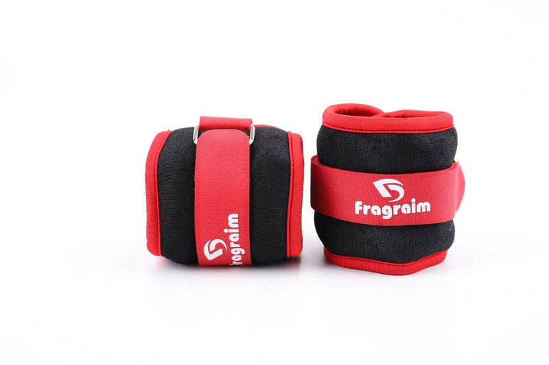 [Australia - AusPower] - Fragraim Ankle Weights for Women, Men and Kids - Strength Training Wrist/Leg/Arm Weight Set with Adjustable Strap for Jogging, Gymnastics, Aerobics, Physical Therapy Red 1 lbs pair (0.5 lbs each) 